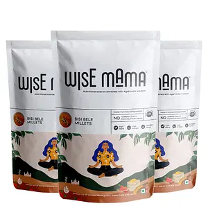 Wise Mama Bisi Bele Millets | Breakfast Cereals | High Fibre | High Protein | Complex Carbs | Gluten Free | Ready to Cook - 50 g (Pack of 3)