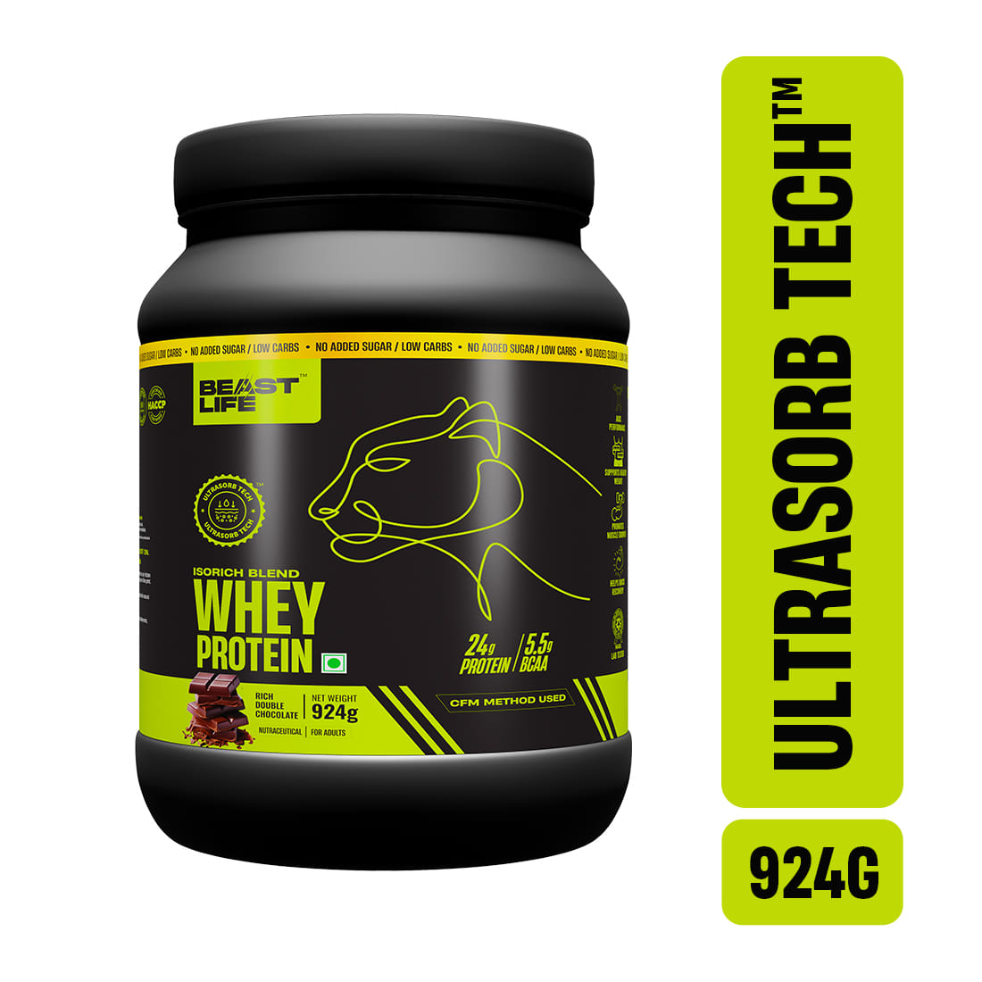 BeastLife Whey Protein Powder With Ultrasorb Tech,Isorich Blend,24G Protein,5.5G Bcaa,Sports Nutrition|High Absorbtion Fuels Muscle|Speed Recovery For Men & Women (Rich Double Chocolate)-image-6