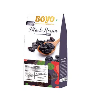 BOYO Premium Black Raisins - 250g Afghani Kishmish, Premium Dried Fruit