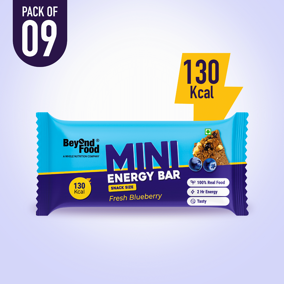 

Beyond Food Mini Energy Bars - Fresh Blueberry | Pack of 9 | 9x30g