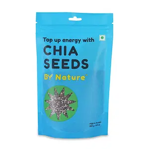 By Nature - Premium Chia Seeds (250 g) | Raw and Unroasted | Rich in Omega 3 and Fibre | 100% Vegan Superfood | Supports Digestive and Skin Health | Chia Seeds for Eating