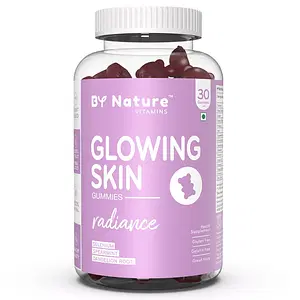 By Nature Glowing Skin Gummies with Selenium, Spearmint & Dandelion Root (30-Day Pack) | With added Zinc, Aronia Extract, Vitamin A, B6, D3 & E | For Hydrated and Glowing Skin | Beauty Supplement