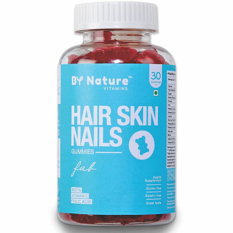 

By Nature Hair & Skin Vitamin Gummies - with Biotin, Folic Acid, Vitamin A, C, E, B6, B7, B9 & B12 for Hair Growth, Glowing Skin & Strong Nails (30...