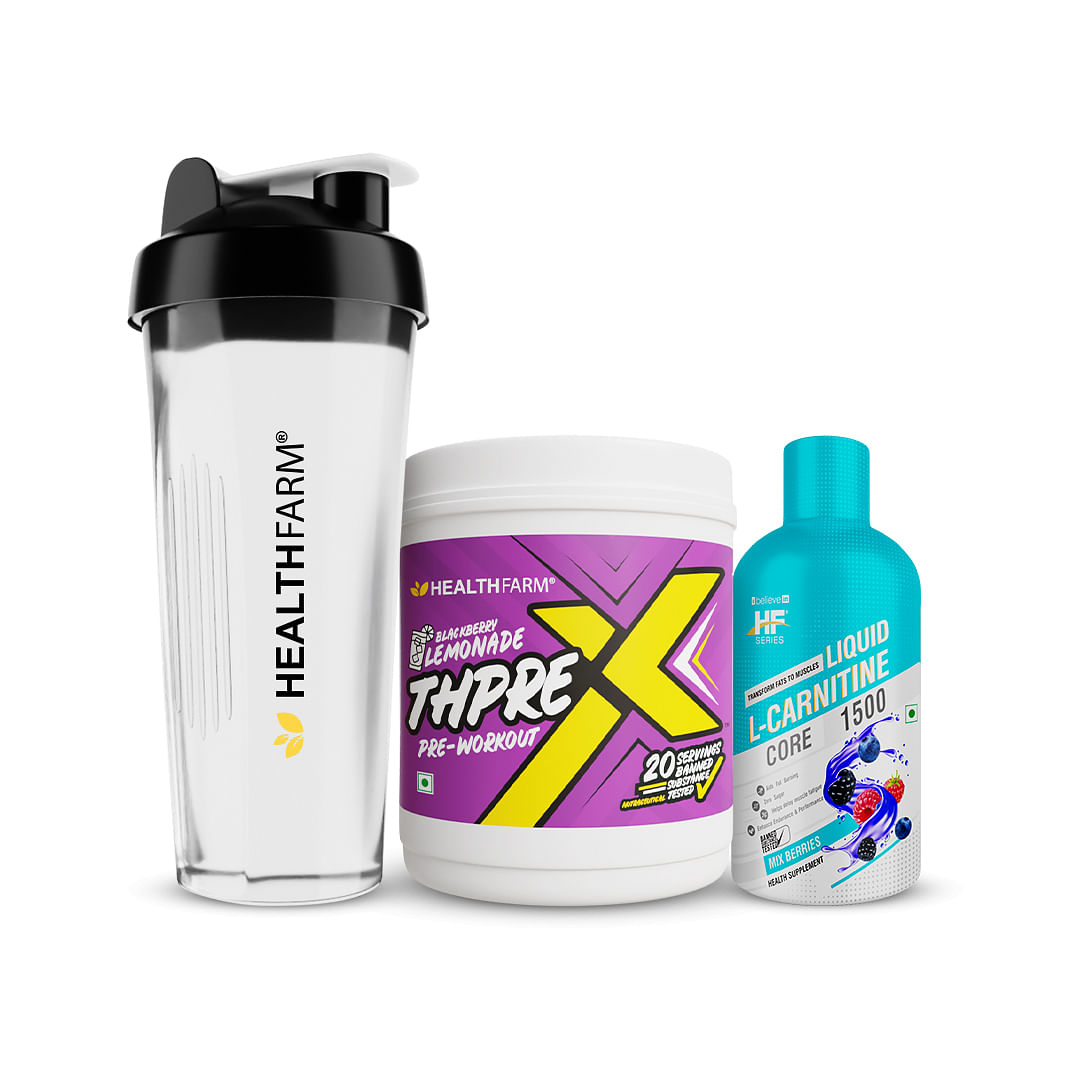 

HEALTHFARM Burn Boost Combo ( Thpre Blackberry 250gms+ L carnitine 1500 mg Mix Berries+Free Shaker )