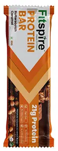 Fitspire Protein Bar - Butter scotch Caramel, 60gm | with 20.5 gm Whey Blend Protein | protein bars for muscle gain, Hunger Satisfaction & Performance Boost with No Artificial Preservatives 