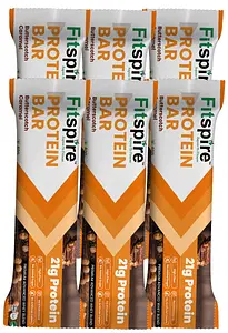 Fitspire Protein Bar - Butter scotch Caramel, 60gm Pack of 6  | with 20.5 gm Whey Blend Protein | protein bars for muscle gain, Hunger Satisfaction & Performance Boost, No Artificial Preservatives 
