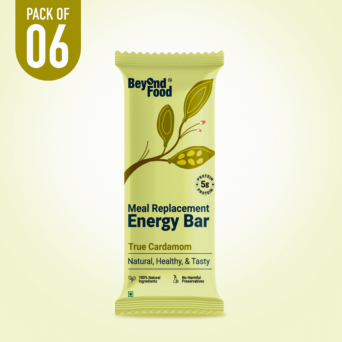 

Beyond Food Meal Replacement Energy Bar- True Cardamom | Pack Of 6 | 6x50G