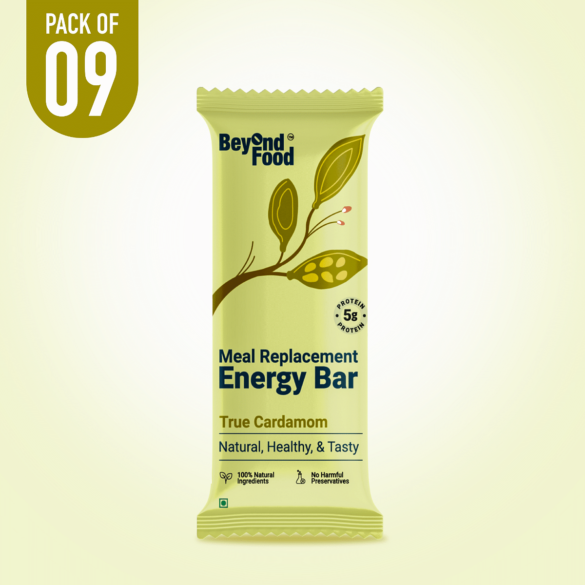 

Beyond Food Meal Replacement Energy Bar- True Cardamom | Pack of 9 | 9x50g