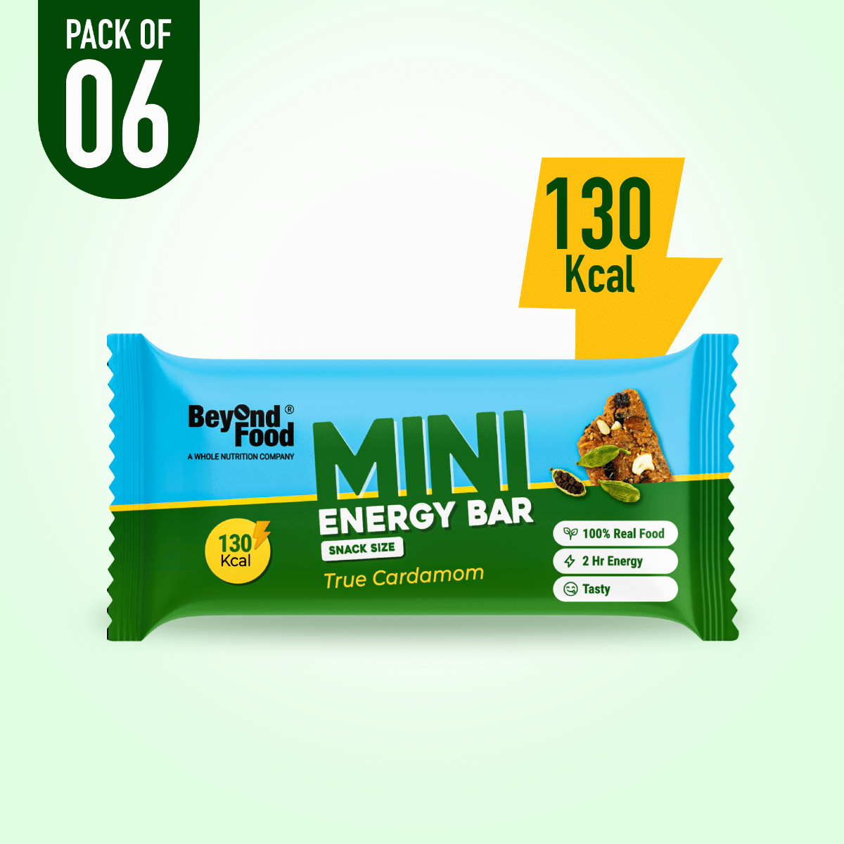 

Beyond Food Mini Energy Bars - True Cardamom | Pack Of 6 | 6x30G