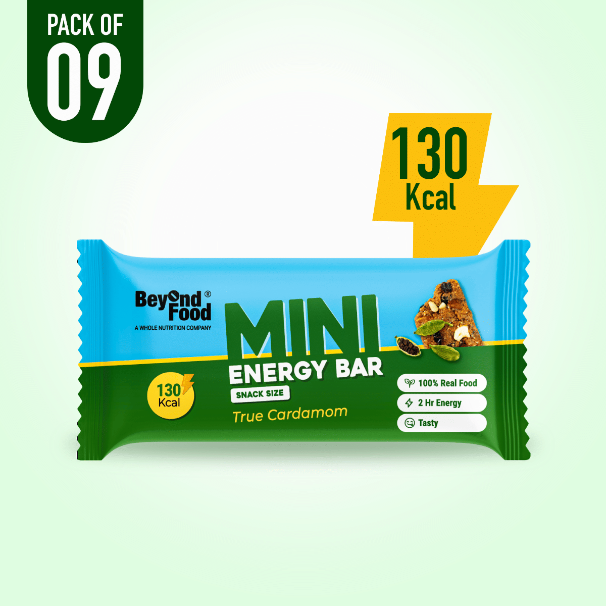 

Beyond Food Mini Energy Bars - True Cardamom | Pack of 9 | 9x30g