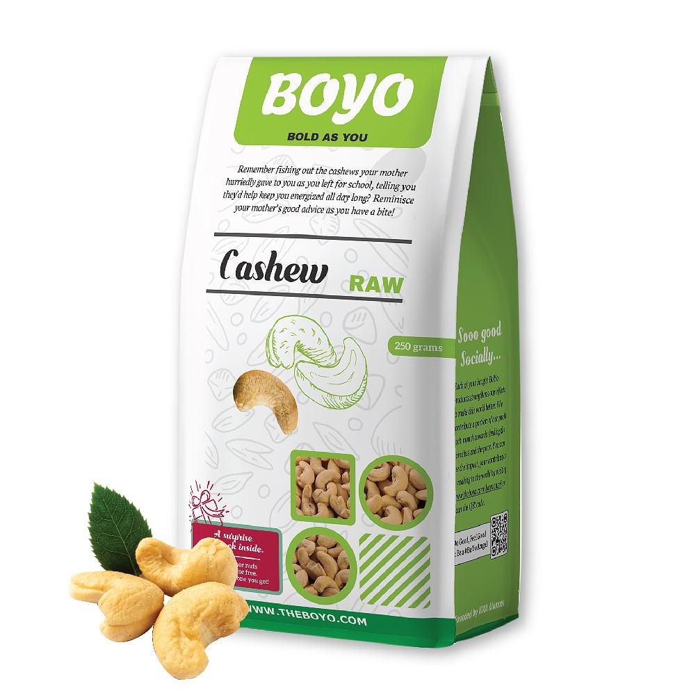 

BOYO 100% Natural Whole Cashew Nuts W240, 250g