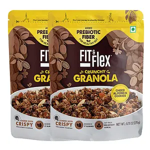 Fit And Flex Baked Granola Breakfast Cereal - Choco Almond & Cookies 275g (Pack Of 2)