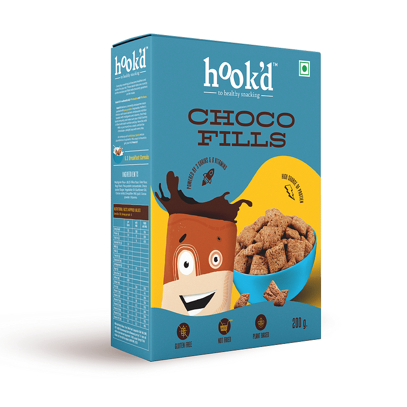 

Hook'D Chocofills Healthy Multigrain Chocolate Cereal 200g Pack of 1 Breakfast Anytime Snack Oats Ragi Protein Vitamins Vegan - Gluten free - Plant...