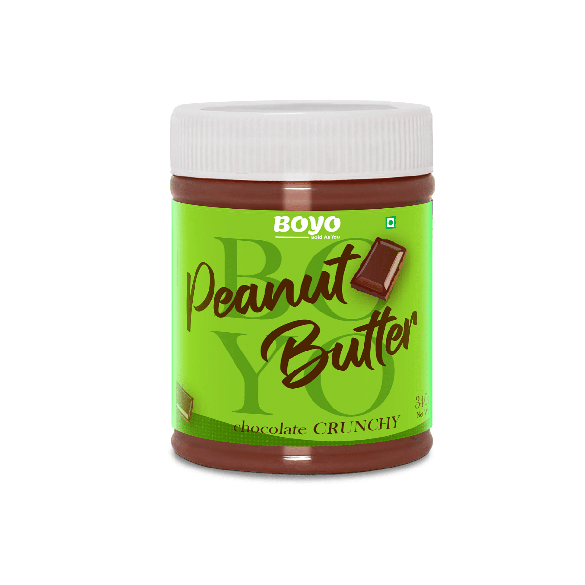 

BOYO Peanut Butter 340g Each, Peanut Butter Chocolate flavor (Crunchy ) High Protein (67g) Peanut Butter, Gluten Free, Non-GMO (Pack of 1)