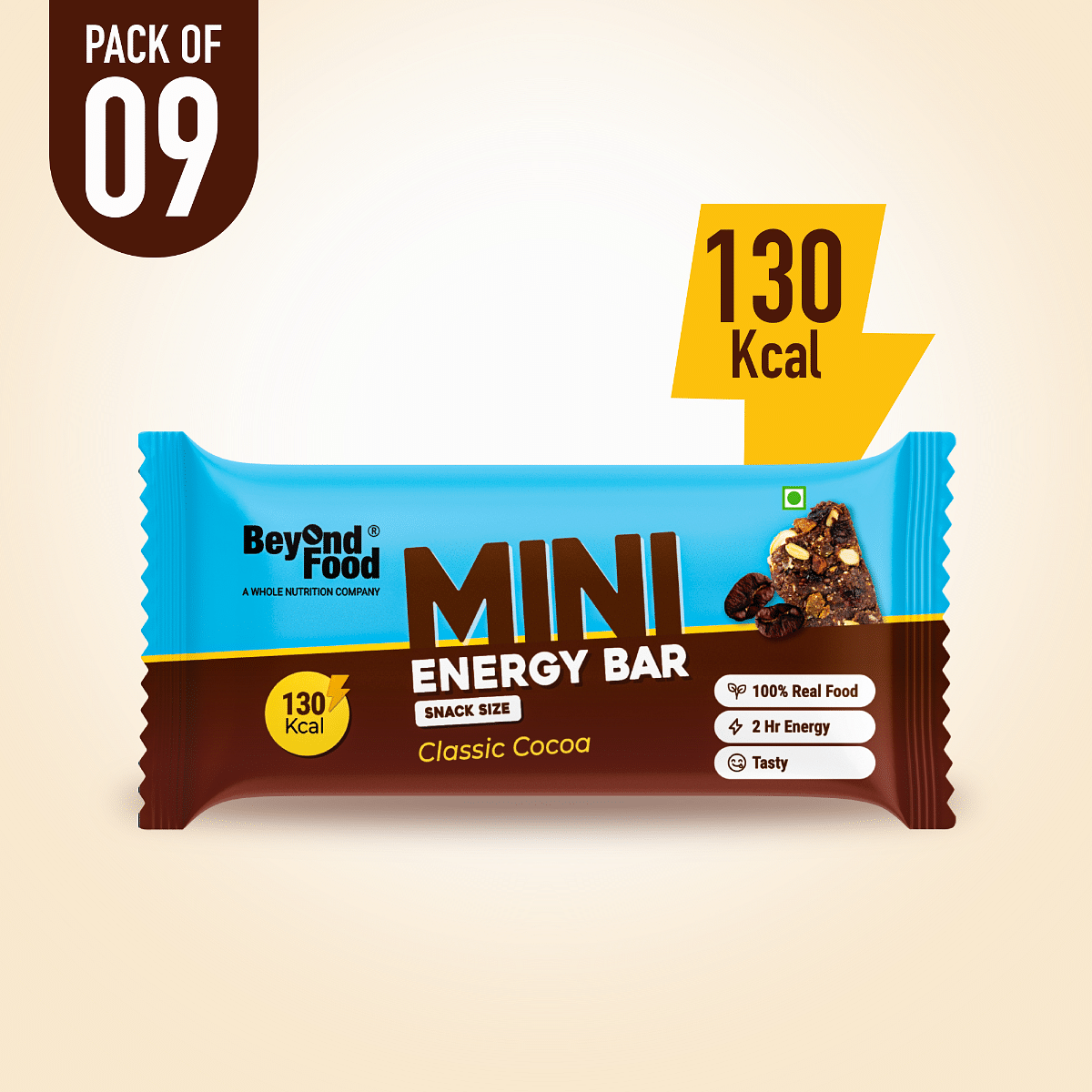 

Beyond Food Mini Energy Bars - Classic Cocoa | Pack of 9 | 9x30g