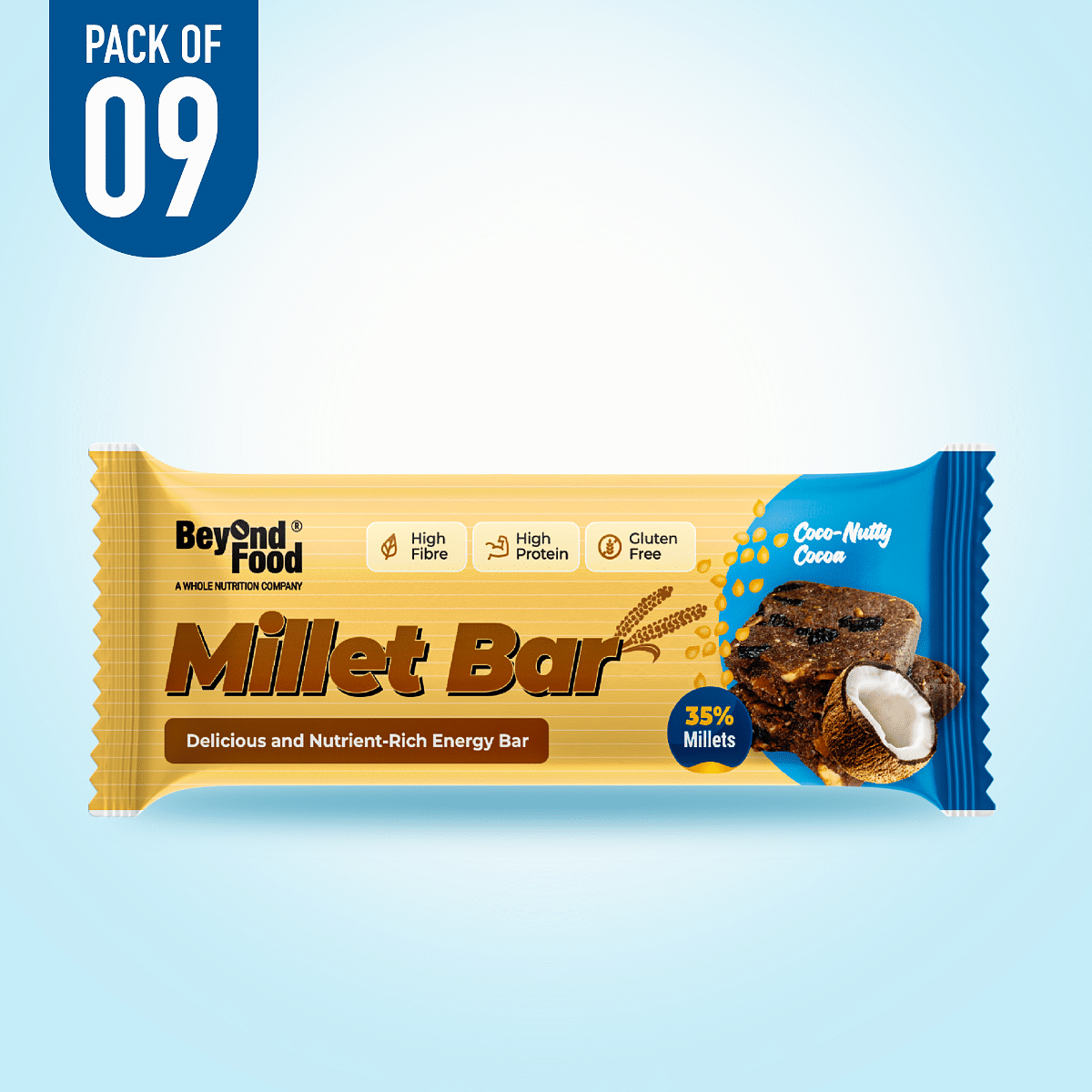 

Beyond Food Millet Bar - Coco Nutty Cocoa | Pack of 9 | 9x40g