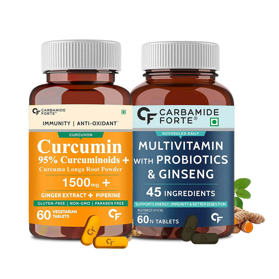 

Ultimate Wellness Combo: Carbamide Forte Curcumin Immunity Boosters & Multivitamin with Probiotics - 60 Tablets Each