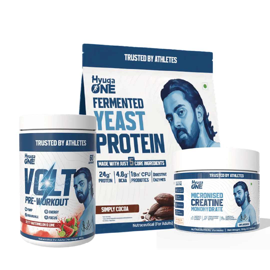

Hyuga One Nutrition Combo: Yeast Protein Cocoa Chocolate 1kg (24g Protein, 4.8g BCAA) + VOLT Pre-Workout Zesty Watermelon&Lime 480g (100mg Caffeine...