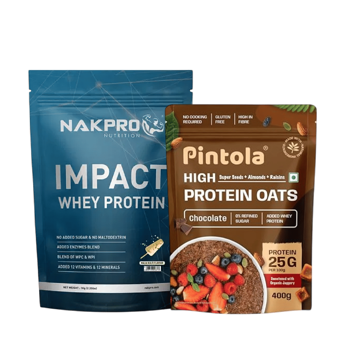 

NAKPRO Impact Whey Protein 1kg | Isolate & Concentrate | 24g Protein & 4.9g BCAA | Malai Kulfi | With Digestive Enzymes | NABL Lab Tested + Pintola...