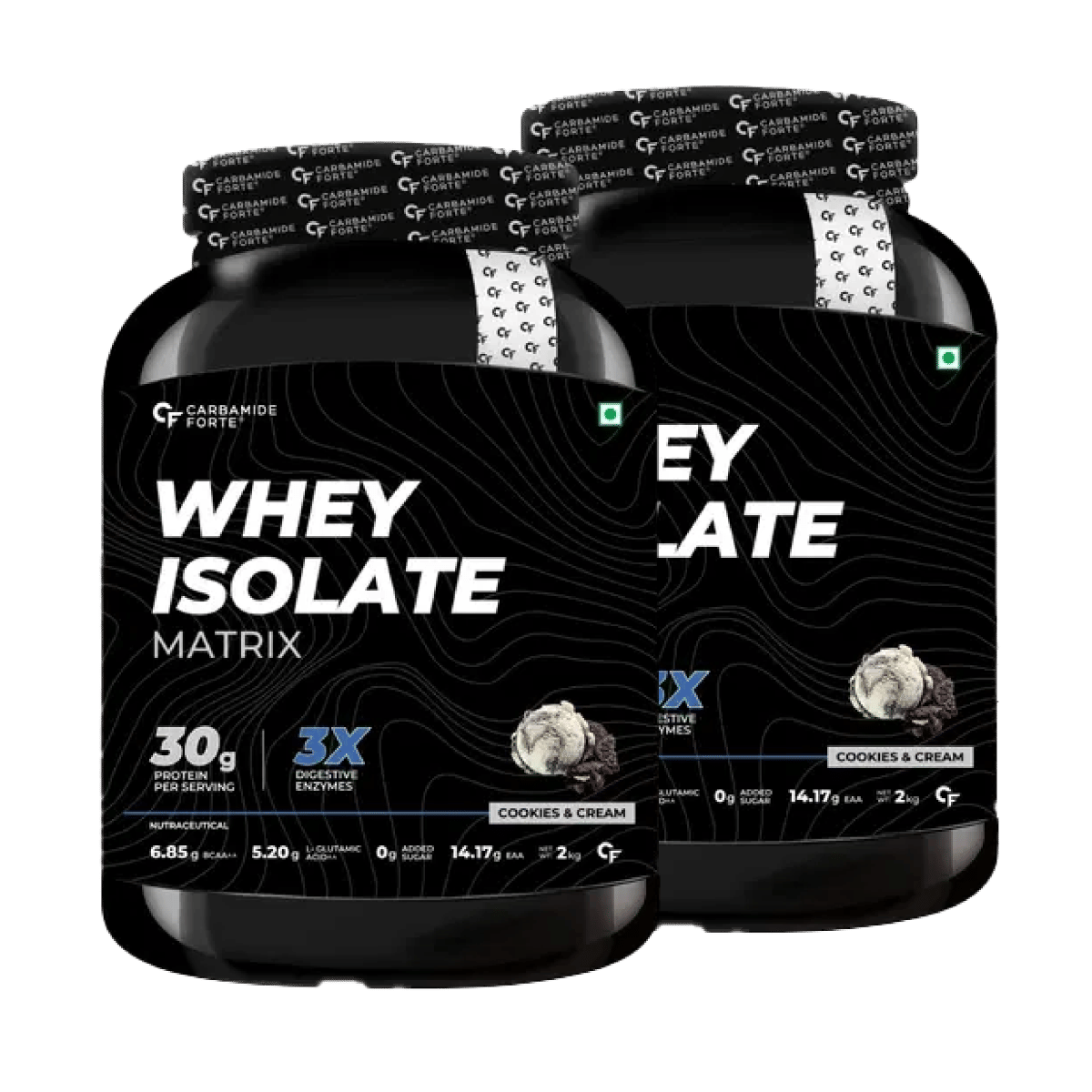

Carbamide Forte Whey Isolate Matrix Protein Powder - With Added Multivitamin & Minerals - Cookies & Cream - 2Kg Pack of 2