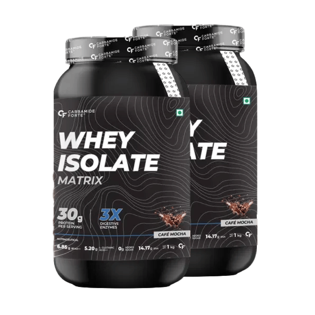 

Carbamide Forte Whey Isolate Matrix Protein Powder - With Added Multivitamin & Minerals - Cafe Mocha - 1Kg Pack of 2