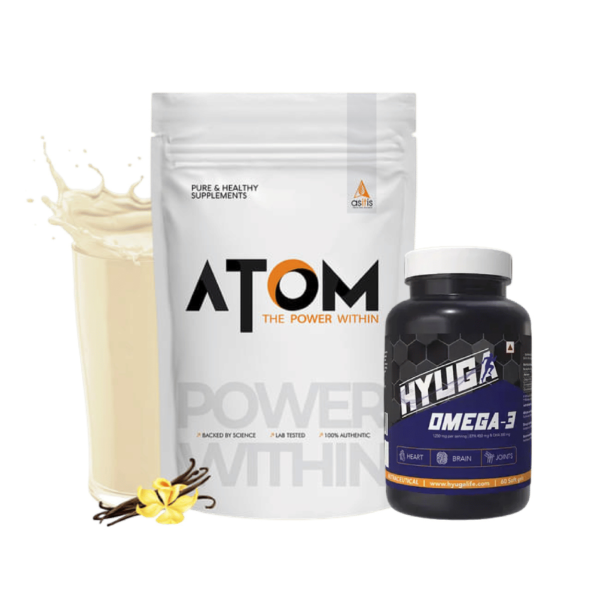 

AS-IT-IS Nutrition ATOM Beginners Whey Protein 1kg | Accelerates Muscle-building | Increases Body Strength | French Vanilla+Hyuga Omega 3 | Triple ...