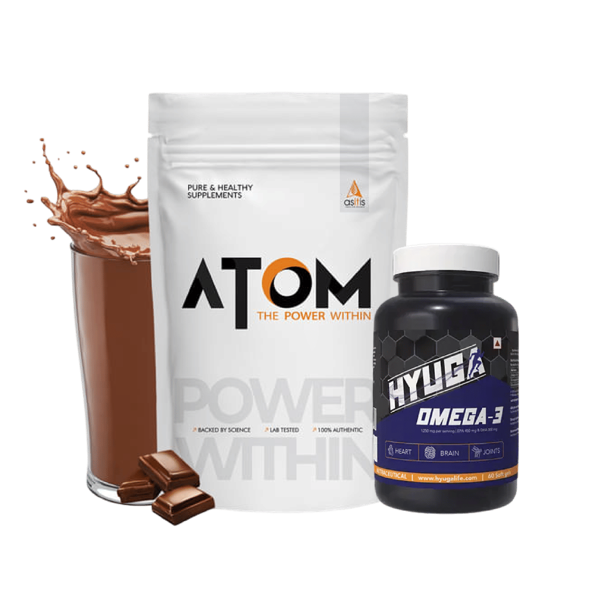 

AS-IT-IS ATOM Performance Whey 1Kg | With Safed Musli & Mucuna Pruriens | For Faster Recovery | Double Rich Chocolate+Hyuga Omega 3 | Trip...