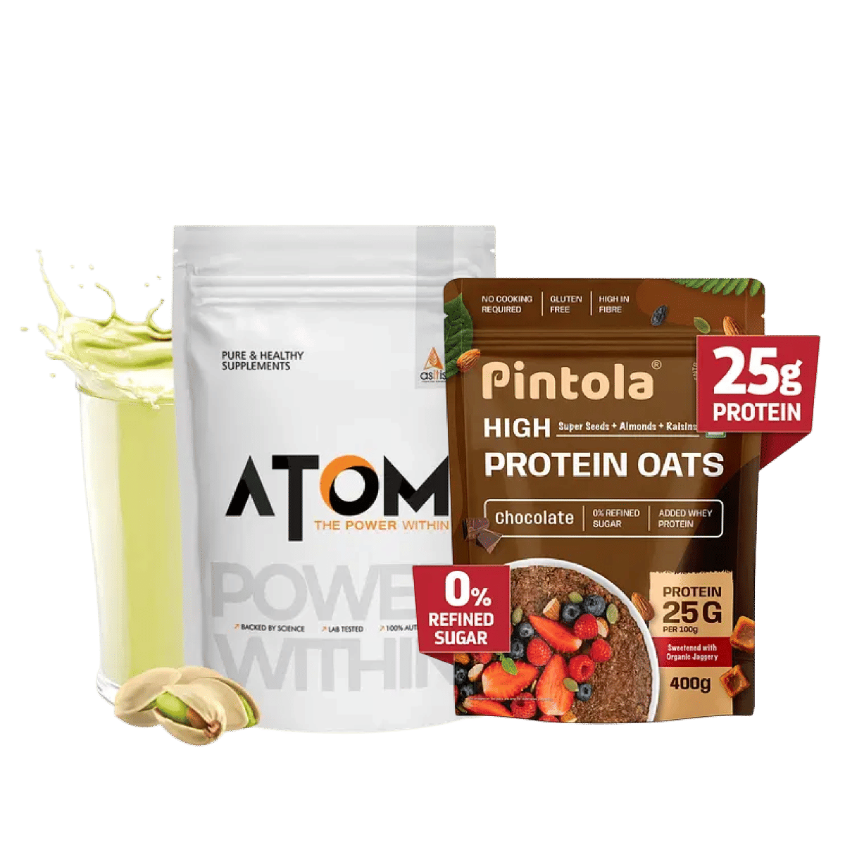 

AS-IT-IS ATOM Performance Whey With Safed Musli & Mucuna Pruriens | For Faster Recovery | Highly Bioavailable | Pista Fusion flavor - 1Kg+Pintola 2...