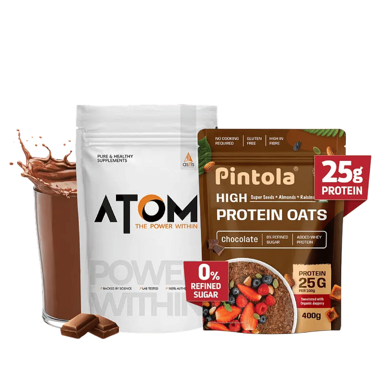 

AS-IT-IS ATOM Beginners Whey Protein 1kg | Choco Hazel Fusion | 27 Servings | Accelerates Muscle-building | Increases Body Strength+Pintola 25g Hig...