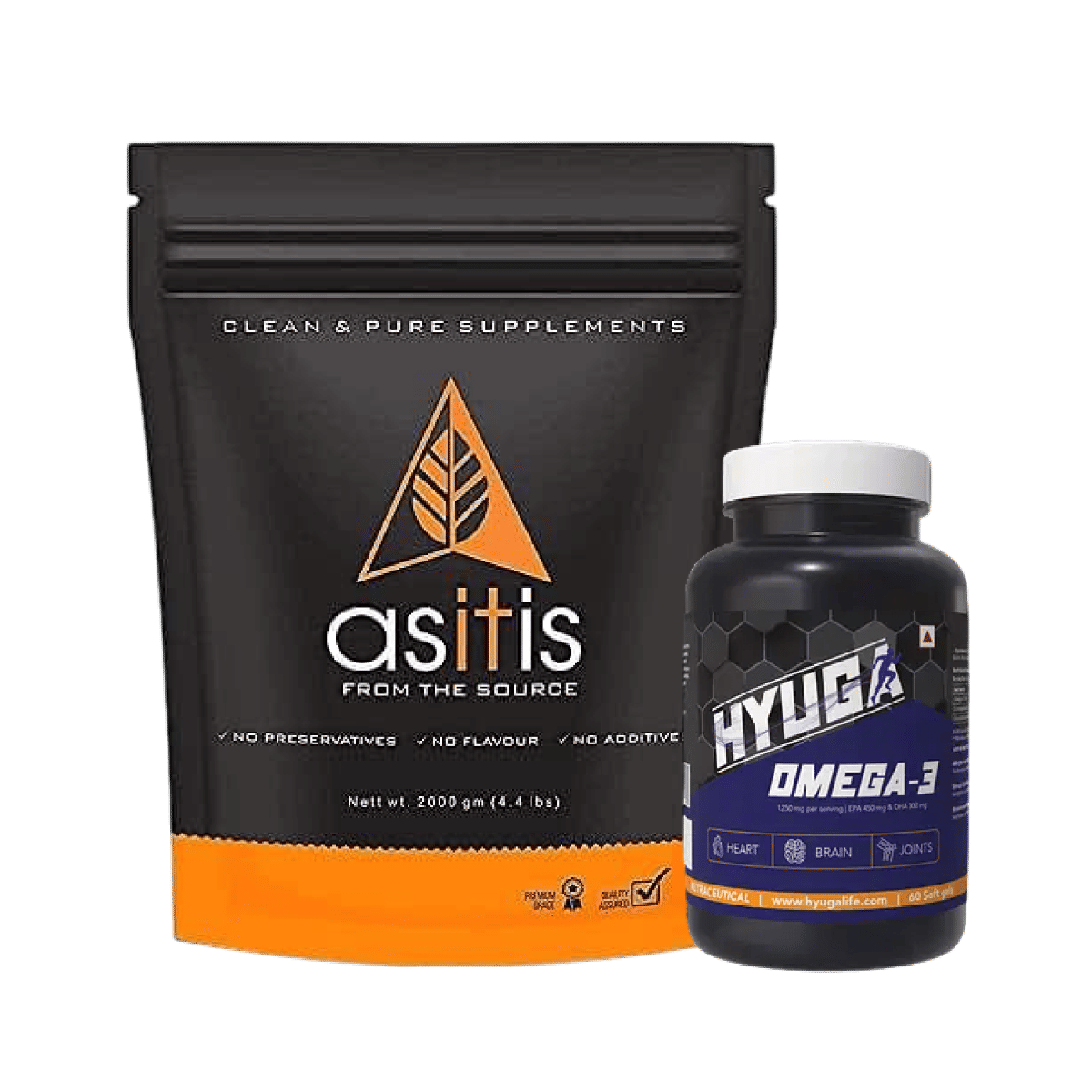 

AS-IT-IS Nutrition Whey Protein Concentrate 2kg | Unflavoured | 66 Servings | 80% Concentrate+Hyuga Omega 3 | Triple Strength | 1250mg with 900mg D...