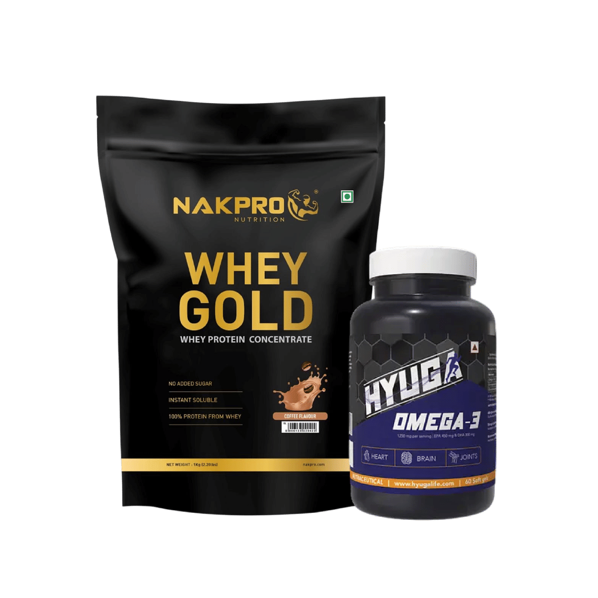 

NAKPRO Gold Whey Protein Concentrate 1kg Coffee | 25.5g Protein, 5.6g BCAA | 100% Authentic Supplement Powder |+Hyuga Omega 3 | Triple Strength | ...