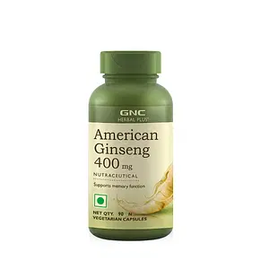 GNC Herbal Plus American Ginseng | Improves Stamina & Performance | Promotes Good Memory | Supports Brain Functions | Boosts Immunity & Vitality | For Men & Women | Formulated in USA | 90 Capsules