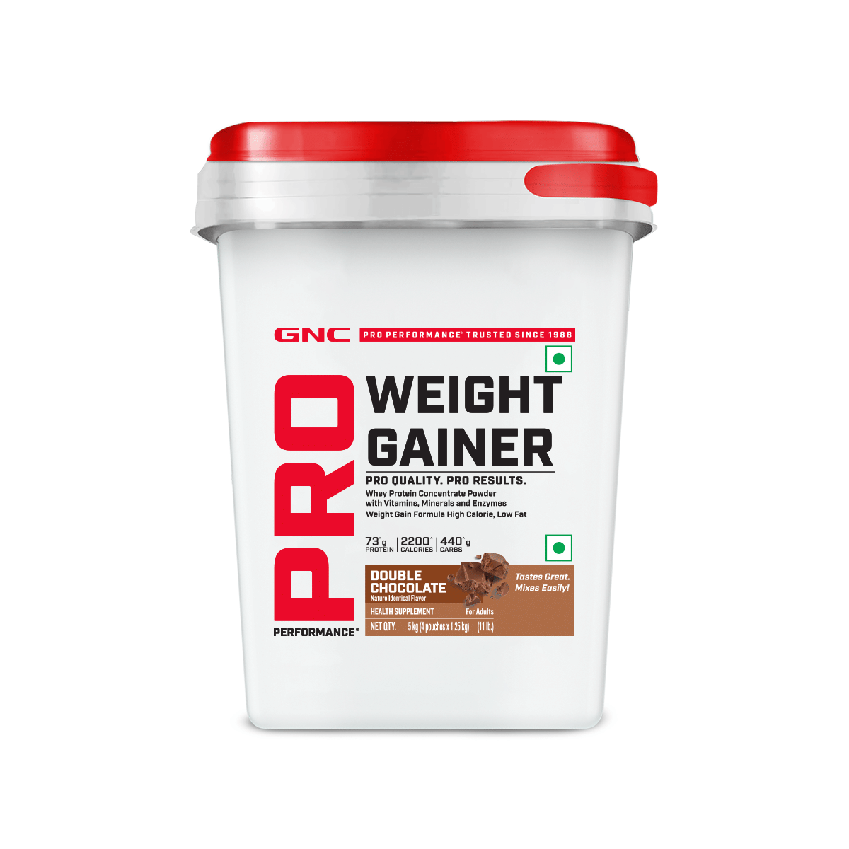 

GNC PRO PERFORMANCE WEIGHT GAINER 5 KG | 10 SERVINGS | 73G PROTEIN | DOUBLE CHOCOLATE | BODY GAINS | MUSCLE | METABOLISM