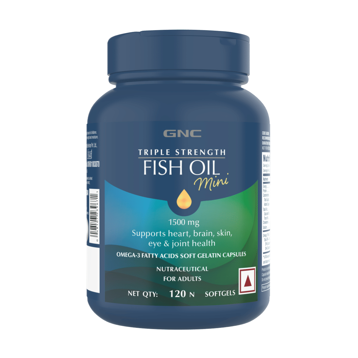 GNC Triple Strength Fish Oil Omega 3 Capsules for Men & Women 900mg