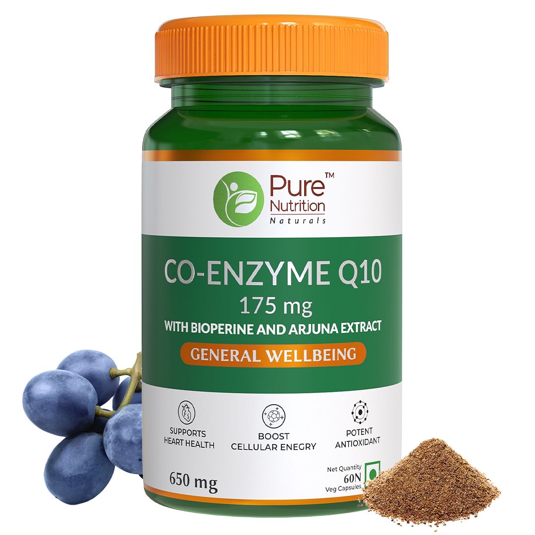 

Pure Nutrition Bio Coenzyme Q10 175Mg, Coq10 Supplement With Bioperine & Arjuna Extract For Heart Health, Brain Function, Powerful Antioxidant, Boo...