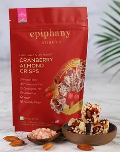 EPIPHANY SNACKS Cranberry Almond Sweet Crisps Delicious Dry Fruit Crisps Healthy Snack (85 g)