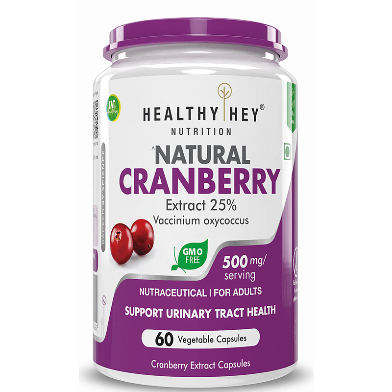 

Healthyhey Nutrition Cranberry Extract Urinary Tract Health, - 500 mg - 60 Veg Capsules