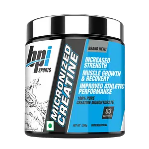 BPI Sports Micronized Creatine |3g Creatine Monohydrate,83 Servings| 250 gm| Unflavoured |Post Workout, Sustain longer workout, Muscle Repair & Recovery