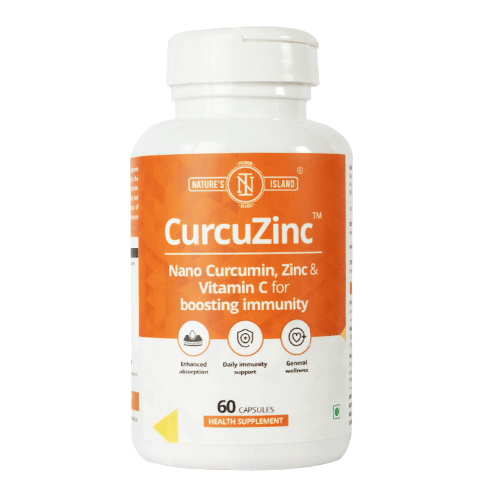 Natures Island Vitamin C with Zinc and Curcumin (60 Capsules) for