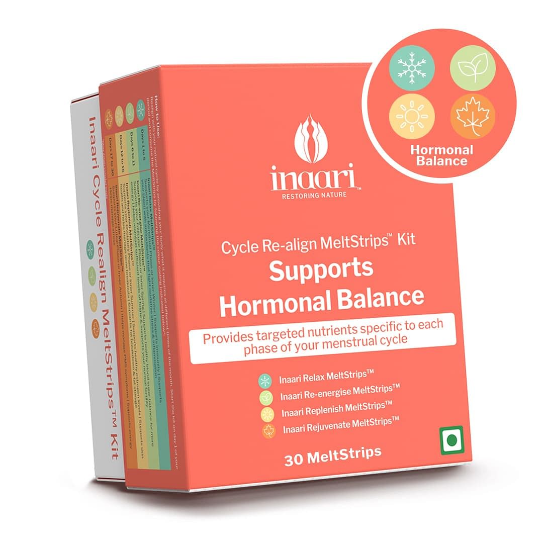 

Inaari Cycle Realign MeltStrips Kit for Hormonal Balance Support Provides nutrients that helps prevent & solve Period Cramps, PMS, PCOS Sync Menstr...