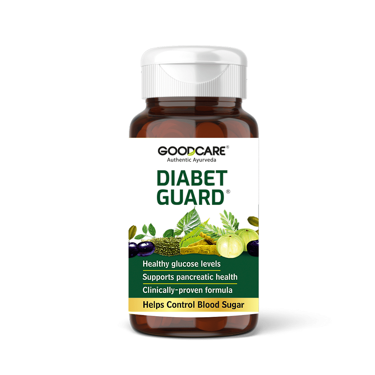 

GOODCARE (From the house of baidyanath) Diabet Guard Capsules | Supports Pancreatic health | Helps To Enhance glucose levels - 120 caps