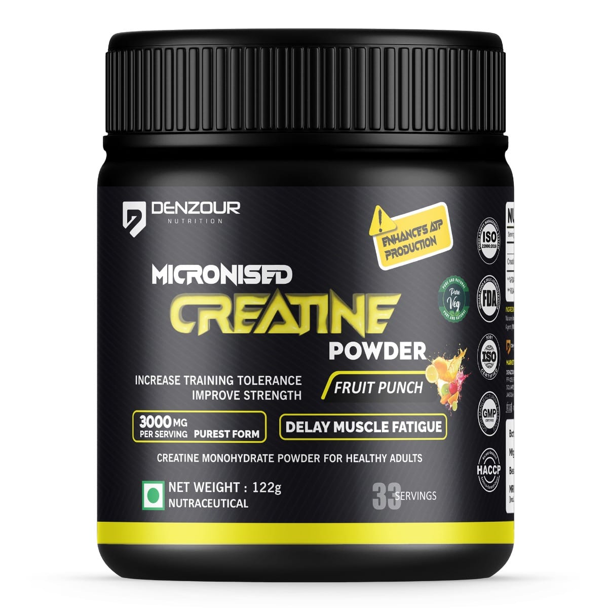 DENZOUR NUTRITION 100% Pure Micronised Creatine Monohydrate | Lab Tested | Enhance Strength Creatine (122g,)-picture-15