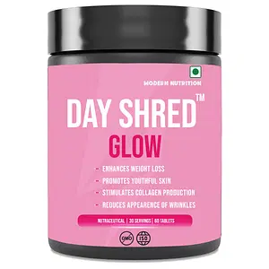 Day Shred GLOW | Advanced Fat Burner for Men Women | VEGAN Collagen | Supports Healthy Skin, Hair, Nails, Bone & Joint | Powerful Thermogenic | Weight Loss Supplement | Belly Fat Burner | 60 Tab
