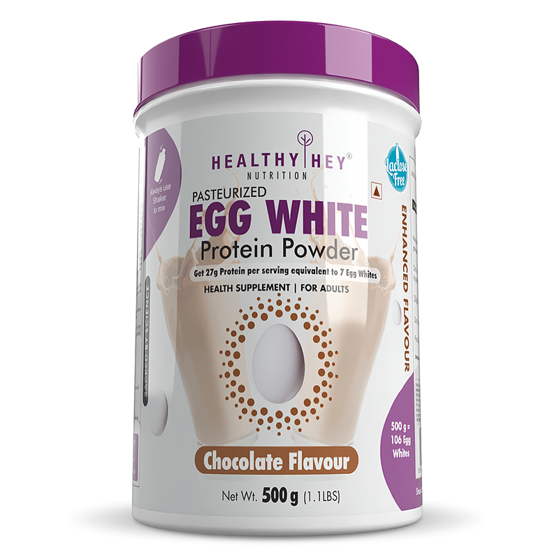 

HealthyHey 100% Egg White Protein - Instant Mix - 80% Protein - Non GMO & Lactose Free - 500g Chocolate (Chocolate)