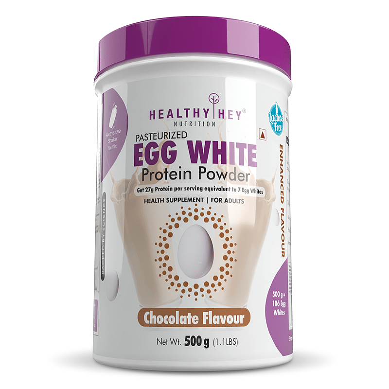 

HealthyHey 100% Egg White Protein - Instant Mix - 80% Protein - Non GMO & Lactose Free - 500g Chocolate (Chocolate)