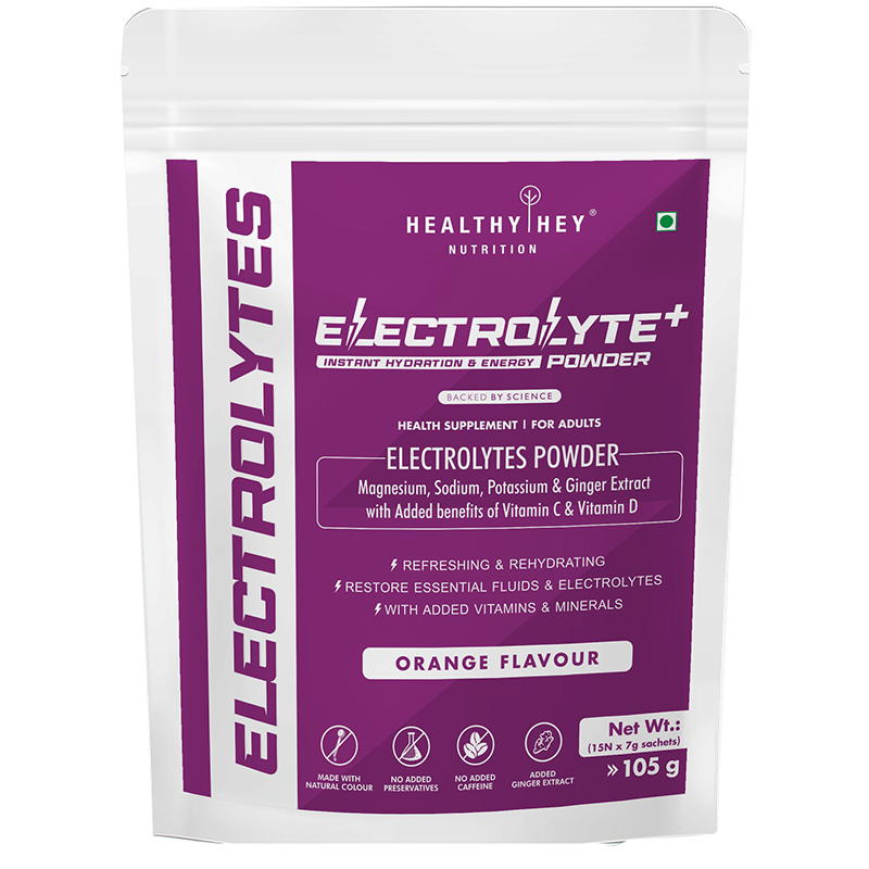 

HealthyHey Nutrition Electrolyte Powder, Orange Natural Flavor - Hydration Drink Mix Supplement with Ginger Extract - Boost Energy - NO Maltodextri...