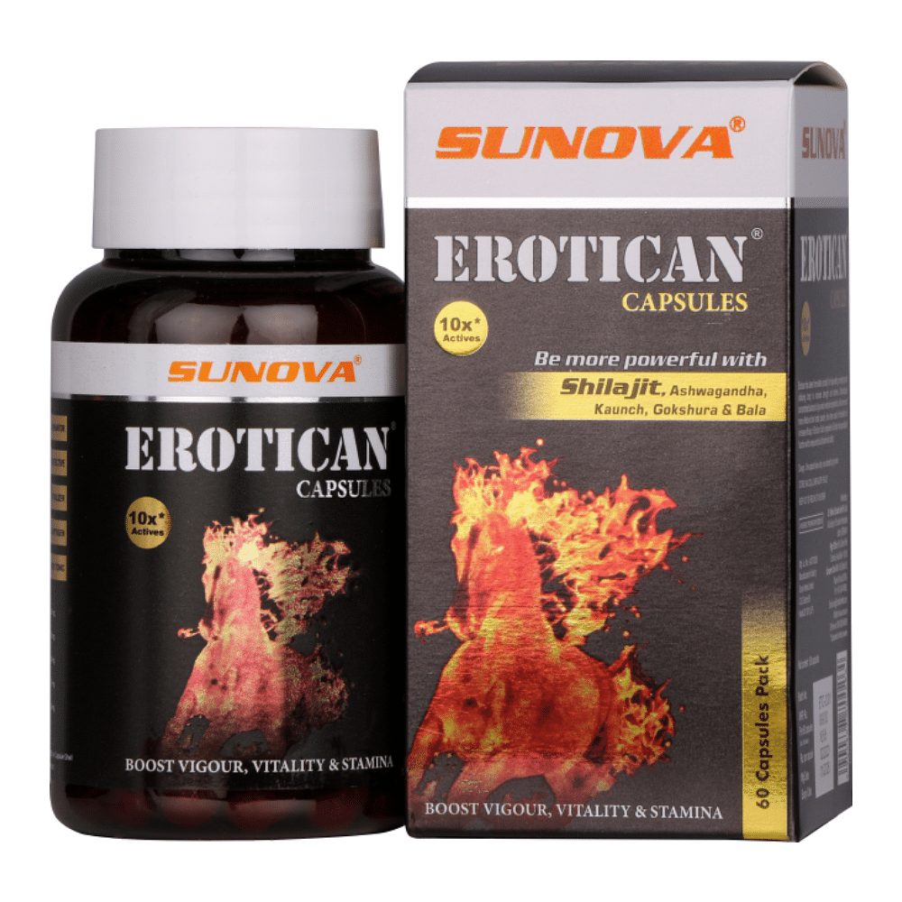 

Sunova Erotican Capsules - Enriched with Shilajit for Vigour, stength and vitality for Men