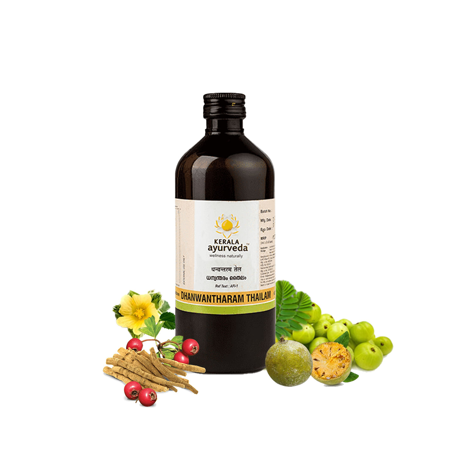 

Kerala ayurveda Dhanwantharam Thailam, Black, 450ML