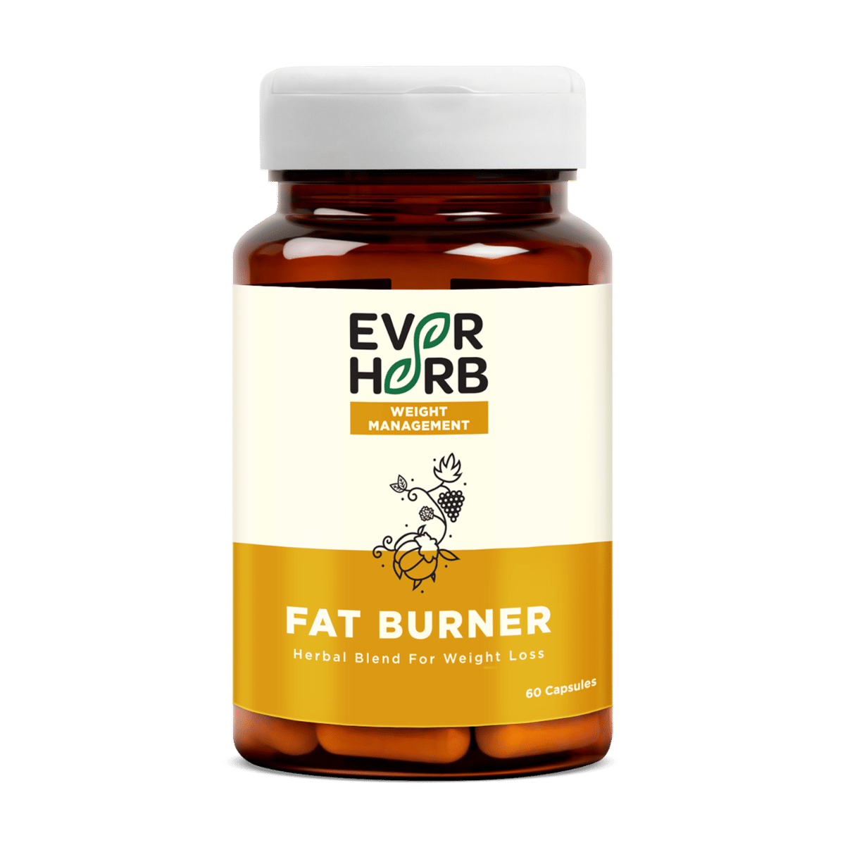 

EVERHERB (BY PHARMEASY) FAT BURNER - NATURAL HERBAL BLEND - ACCELERATES CALORIE BURNING - BOTTLE OF 60