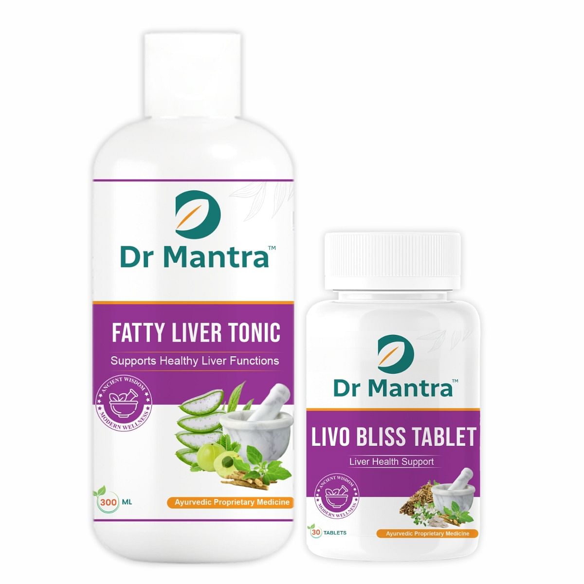 

Dr Mantra Fatty Liver combo (Tonic+ Livo Bliss)